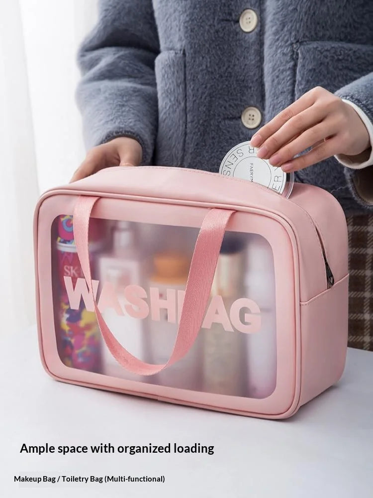Translucent Toiletry Pouch with Zipper and Original Size Options