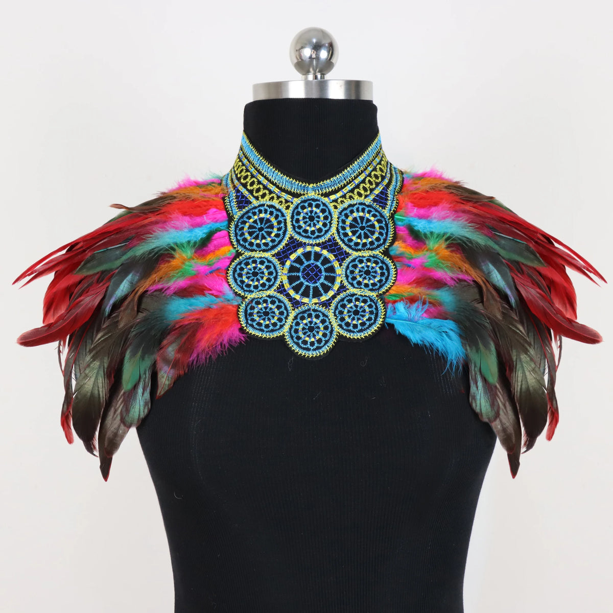 Feather Trim Shoulder Cape for Layering over Outfits