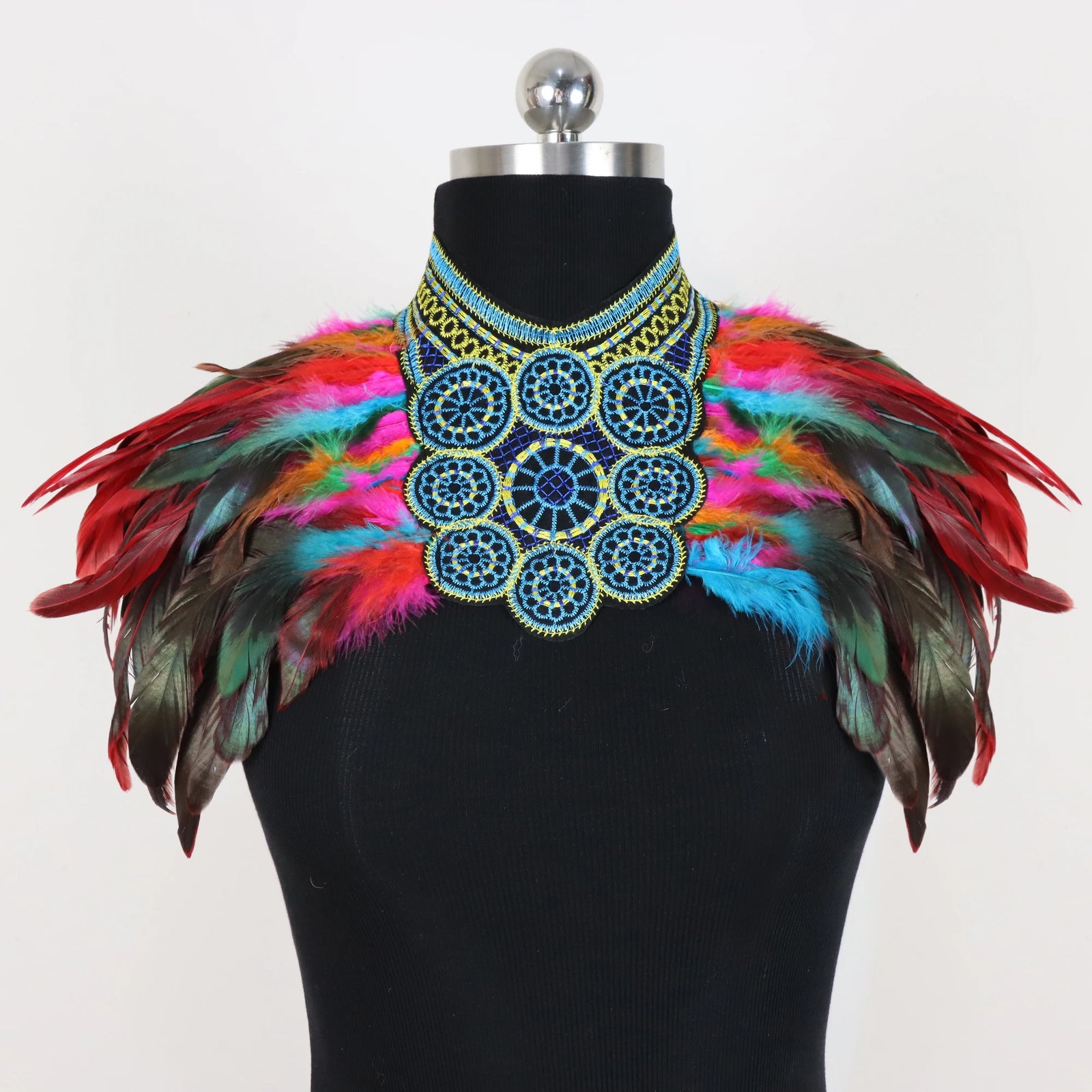 Feather Trim Shoulder Cape for Layering over Outfits