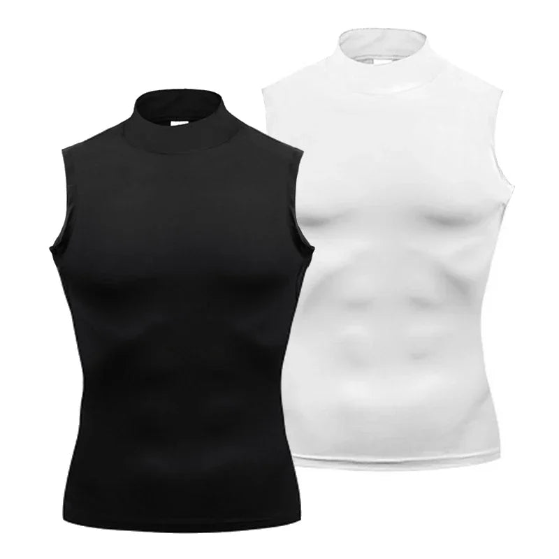 Mock Neck Compression Sleeveless Tank Top For Sports Outfits