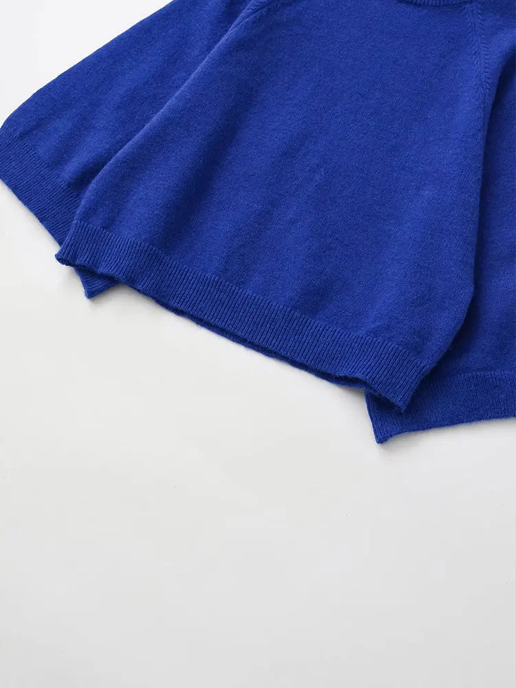 Women's Mock Neck Batwing Sleeve Sweater Casual Knit Layer