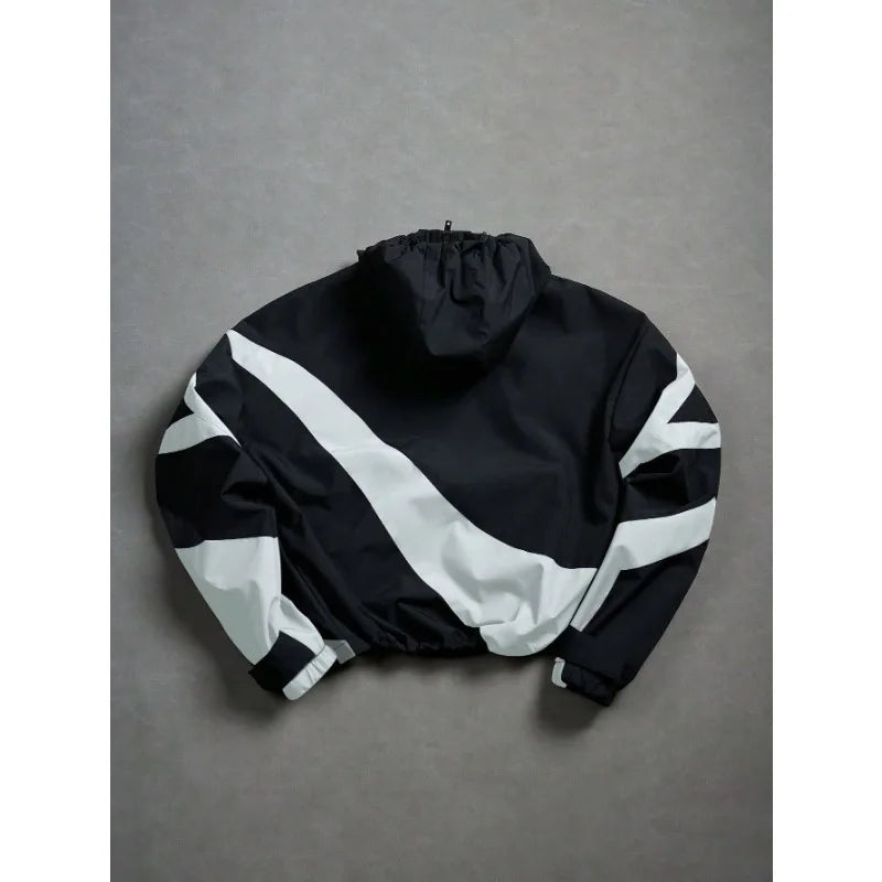 Hooded Long Sleeve Full Zip Casual Streetwear Jacket