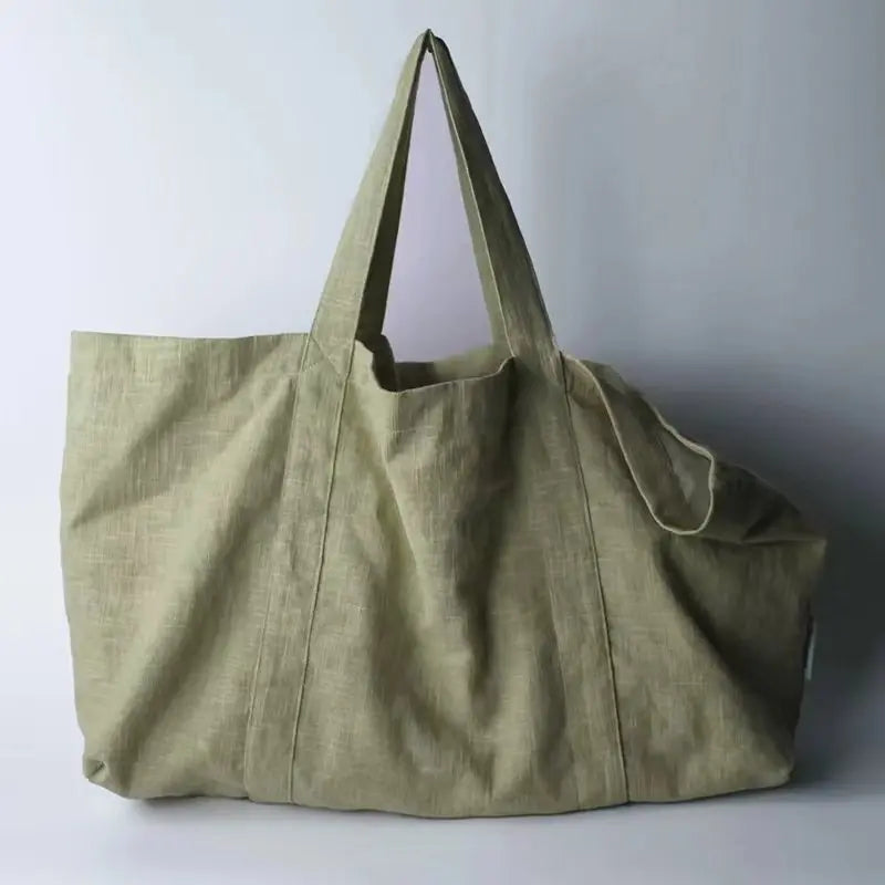 Women's Cotton Shoulder Tote Bag with Wide Strap for Casual Everyday Use