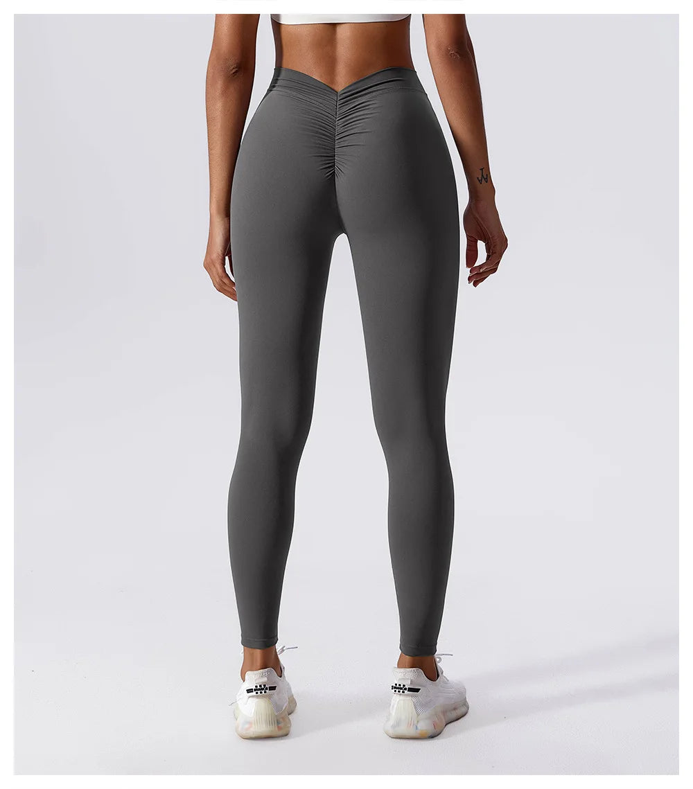 Women's Scrunch V Back Full Length Leggings For Workout Outfits