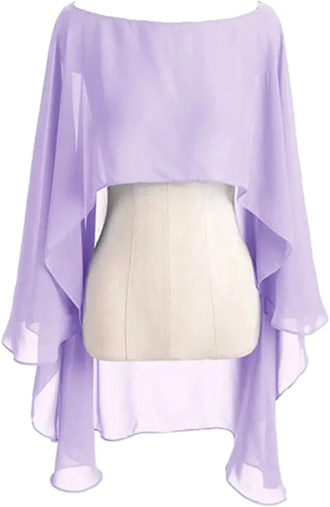 Layered Sheer Draped Cape for Layering over Outfits