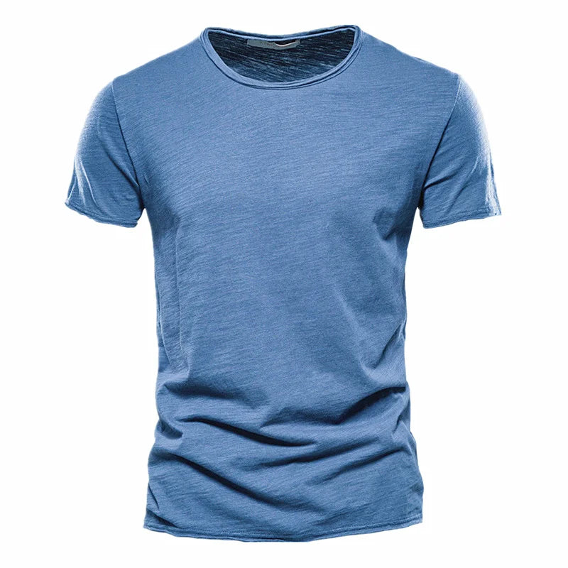 Men’s Cotton Knit Crew-Neck T-Shirt with Short Sleeves