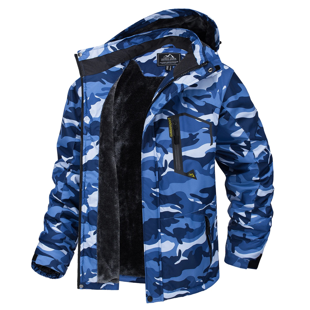 Men's Fleece Lined Hooded Zip Front Jacket