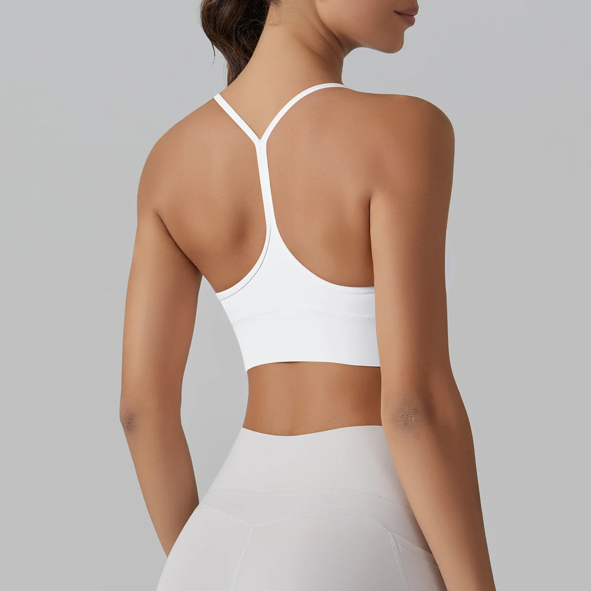 Women's Nylon Blend Y Back Sports Bra with a Fitted Stretch Shape