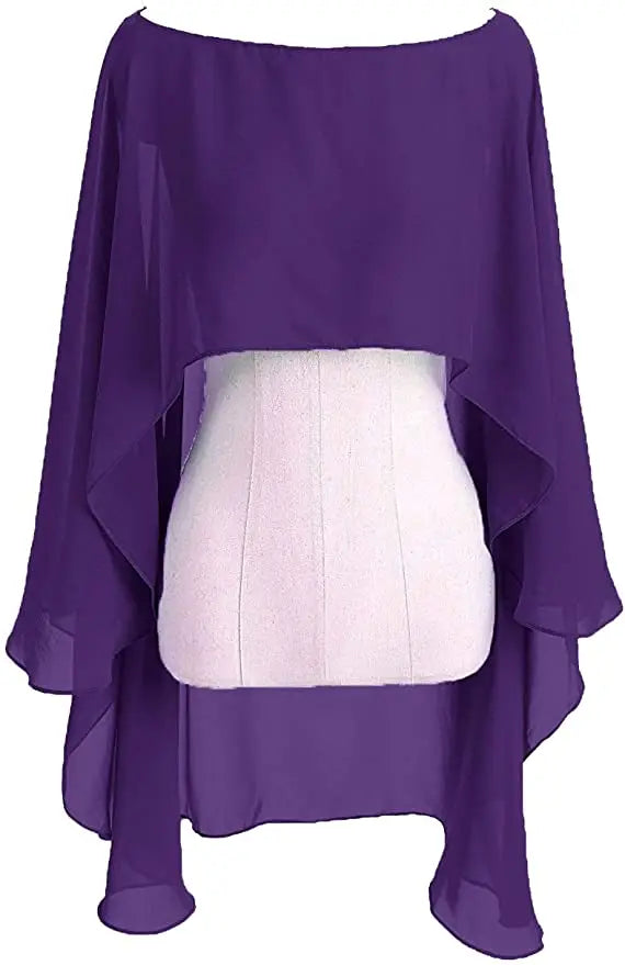 Layered Sheer Draped Cape for Layering over Outfits