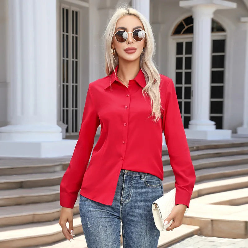 Women's Collared Long Sleeve Shirt