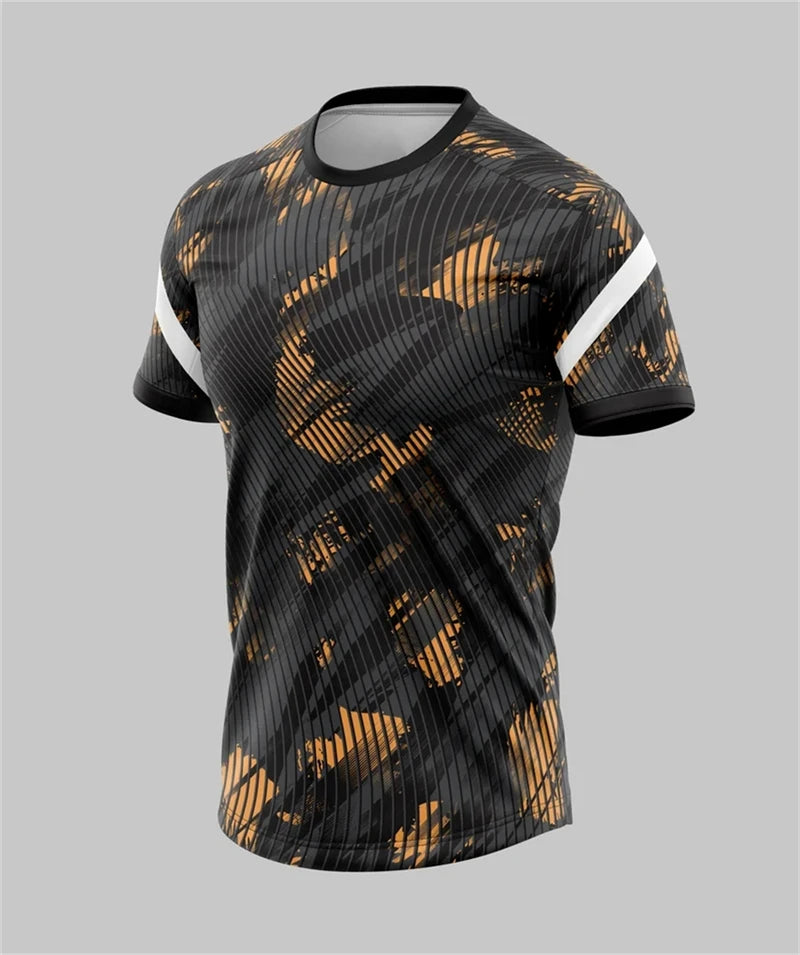 Geometric Sports Print Short Sleeve T-shirt For Sports Outfits