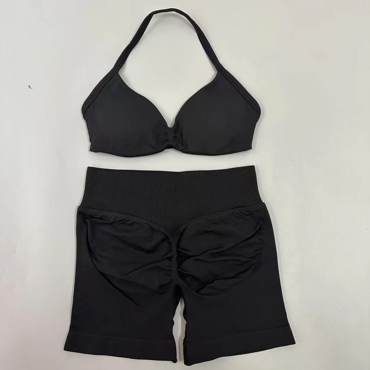 Women's Strappy Bra And Shorts Yoga Set For Workout Outfits