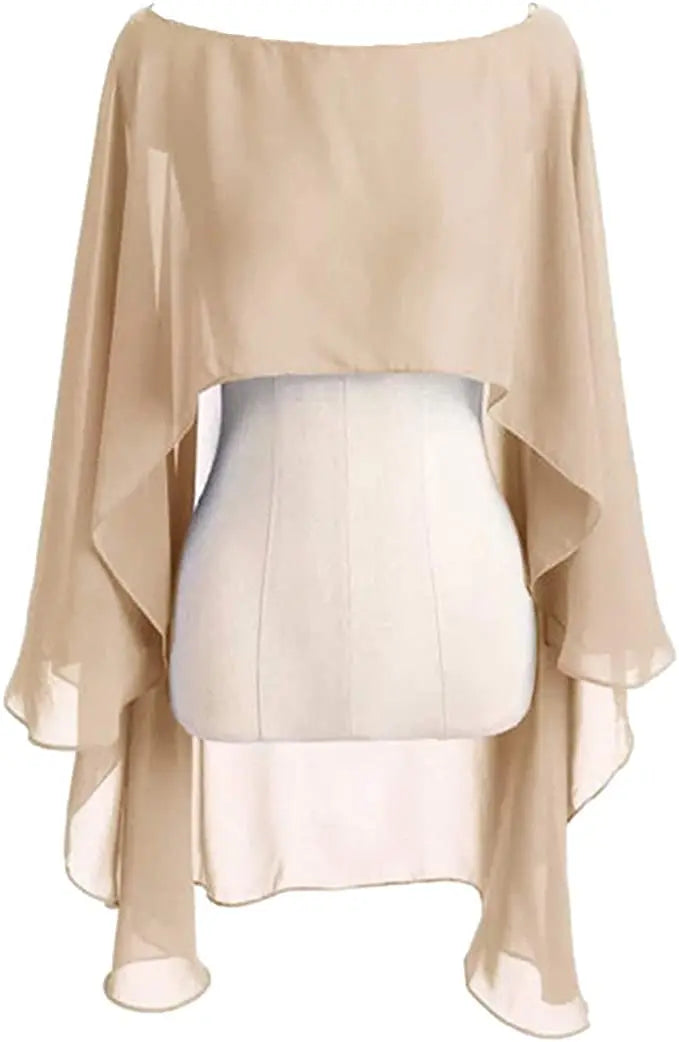 Layered Sheer Draped Cape for Layering over Outfits