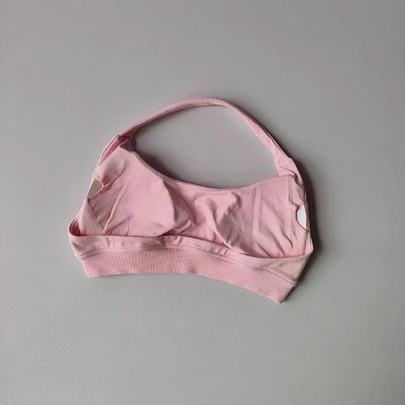 Women's Ruched Halter Neck Sports Bra