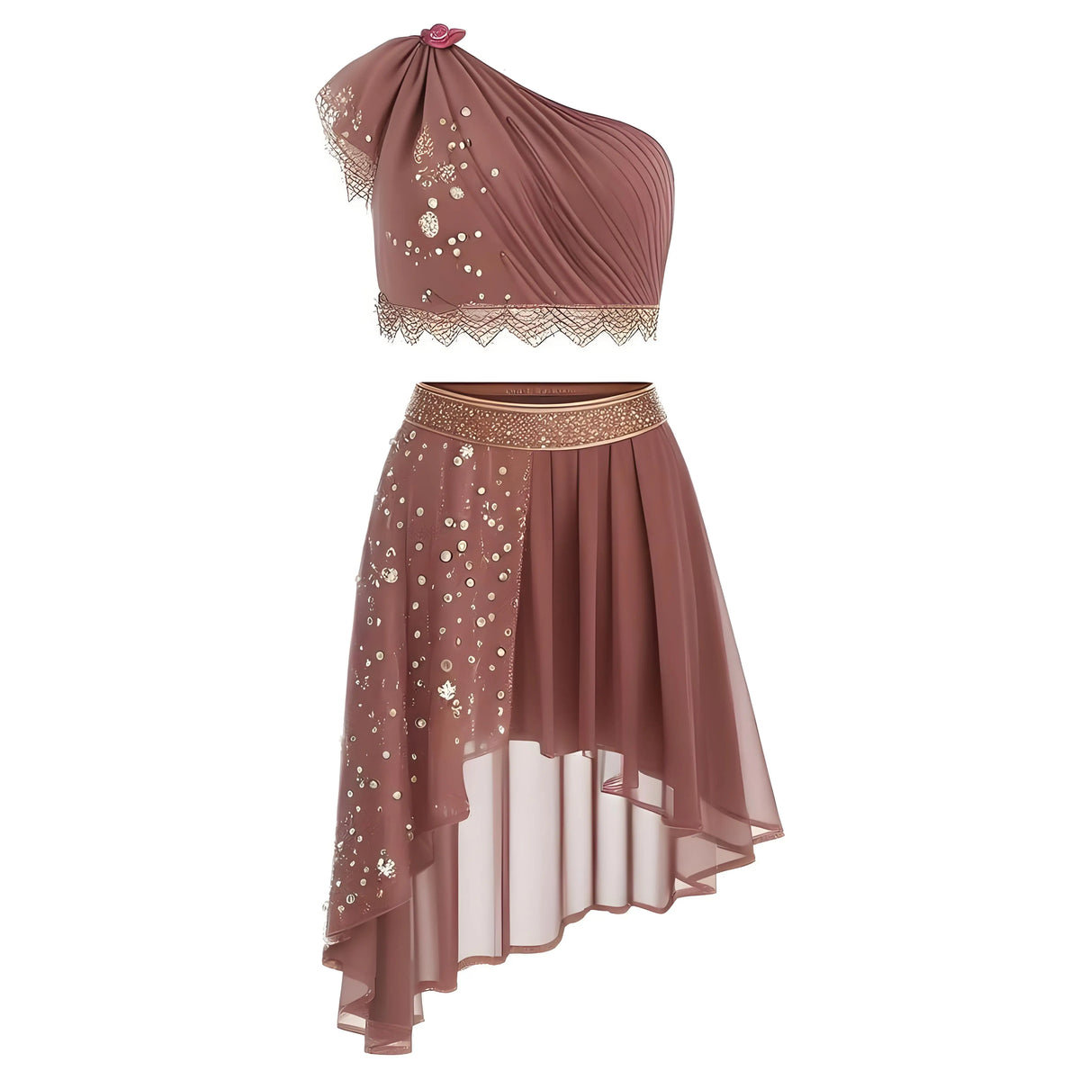 Girls' Lyrical Dance Costume Styles with Rhinestones and Skirted Outfit Options