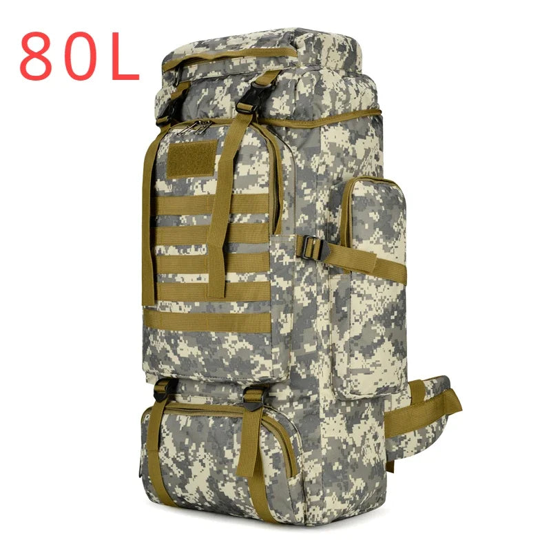 Large Outdoor Backpack with Webbing and Side Compression Straps