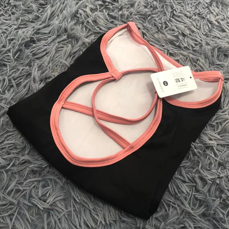 Cross Back Camisole Ballet Leotard with Contrast Straps and Mixed Sizes