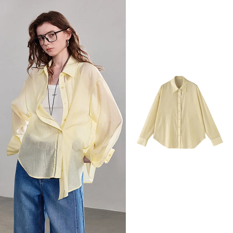 Women's Long Sleeve Button Front Shirt