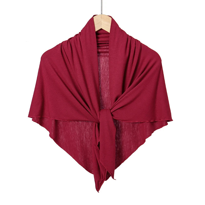 Solid Triangle Head Scarf with Tie Back Styling