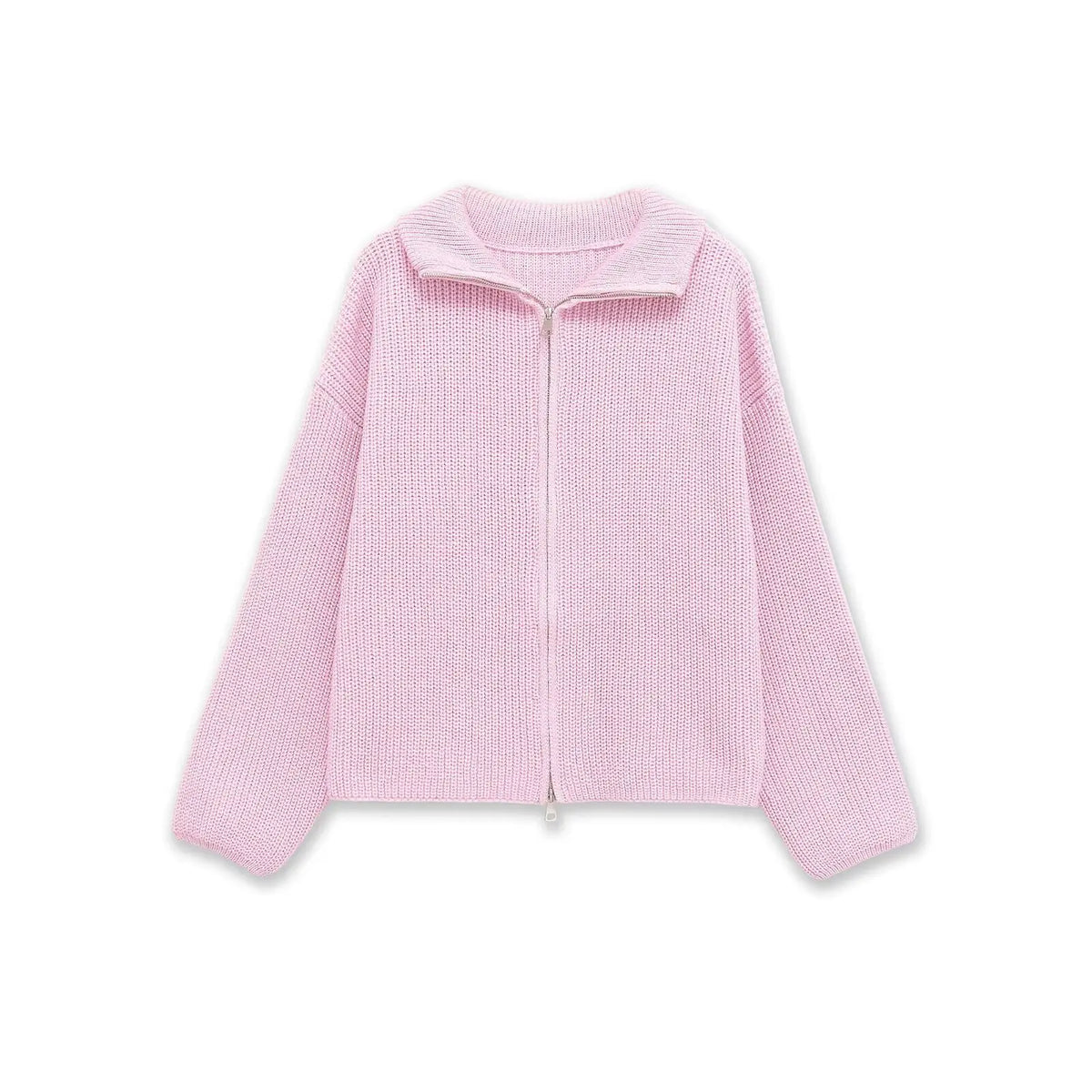 Women's Striped Full Zip Cardigan Casual Knit Layer