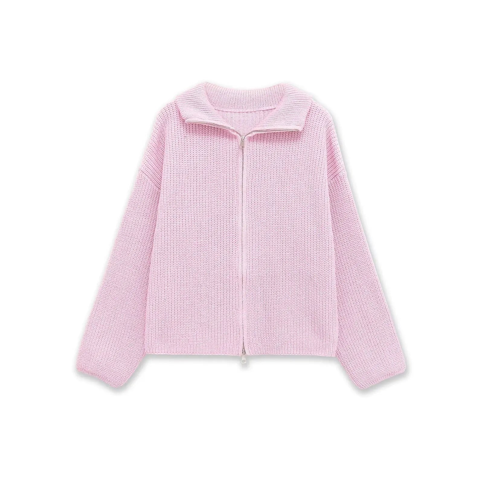 Women's Striped Full Zip Cardigan Casual Knit Layer