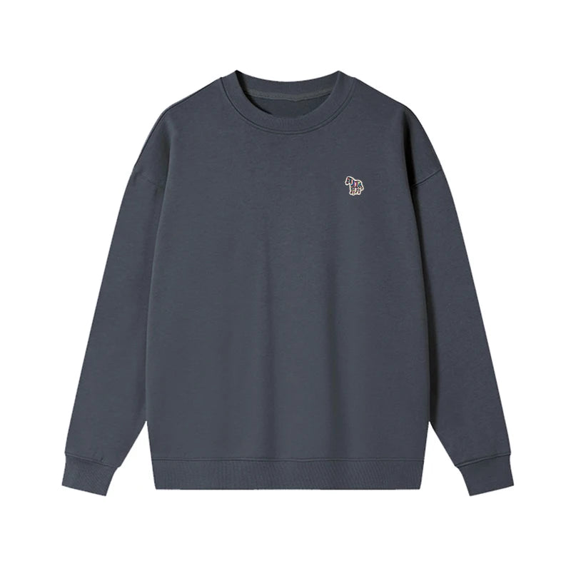 Embroidered Long Sleeve Pullover Casual Sweatshirt for Layering