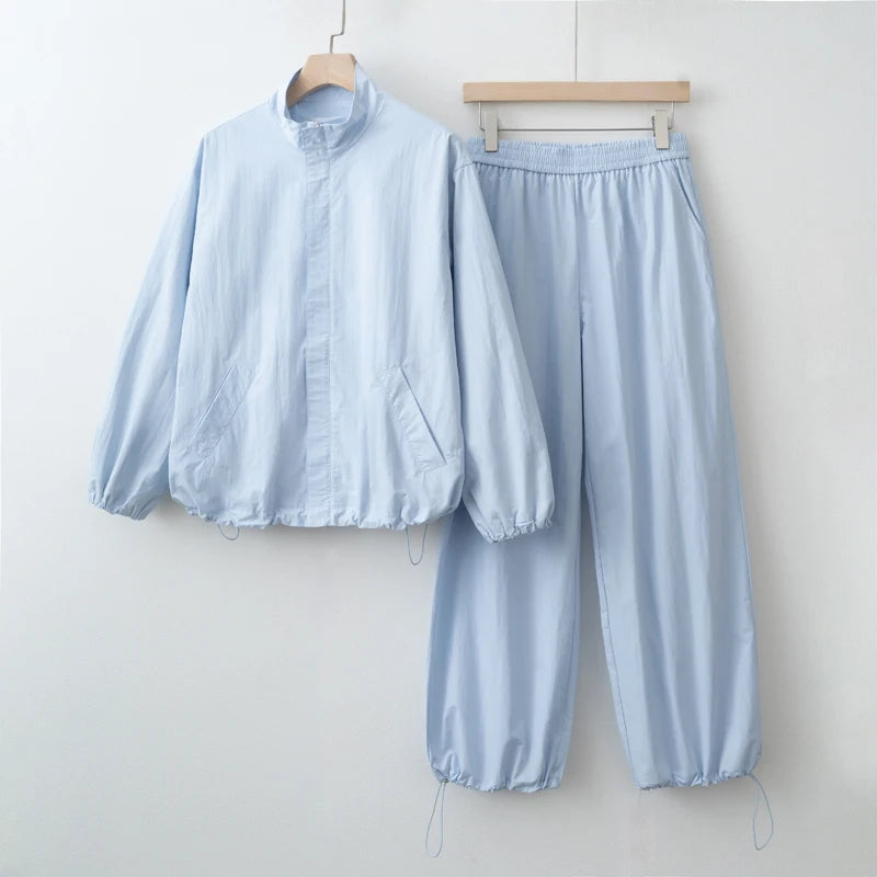 Women's Casual Zip Jacket and Pants Set