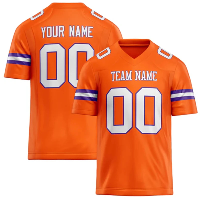 Orange Number Football Short Sleeve Jersey For Sports Outfits