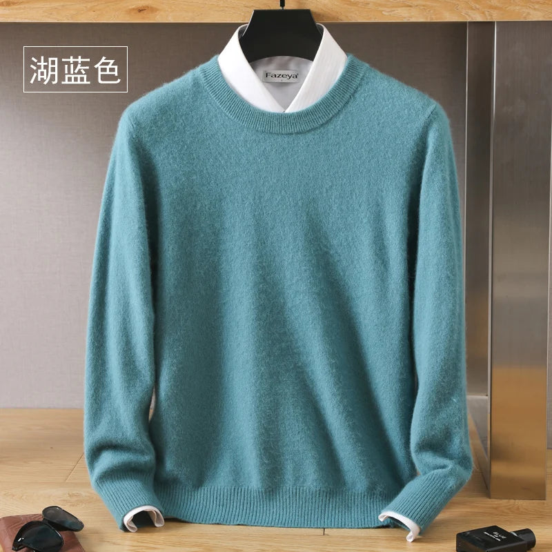 Men's Plain Crew Neck Long Sleeve Knit Sweater
