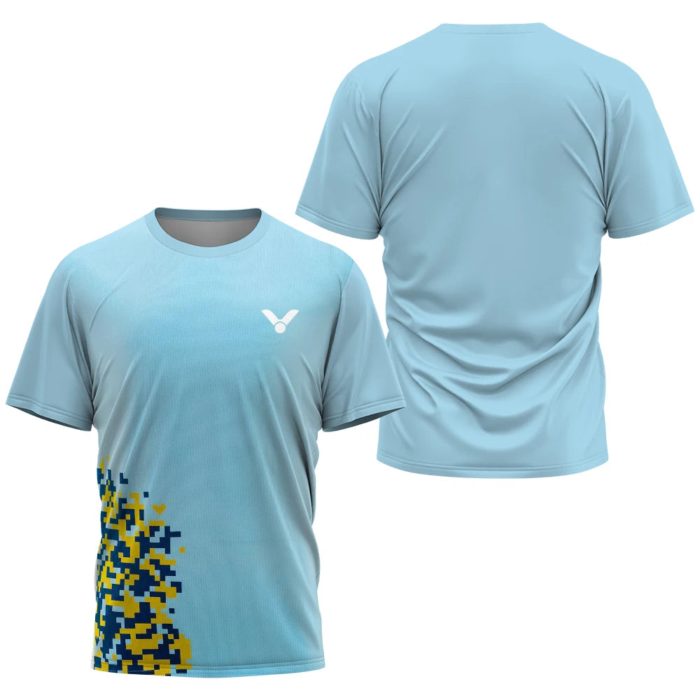 Printed Court Sports Short Sleeve T-shirt For Sports Outfits