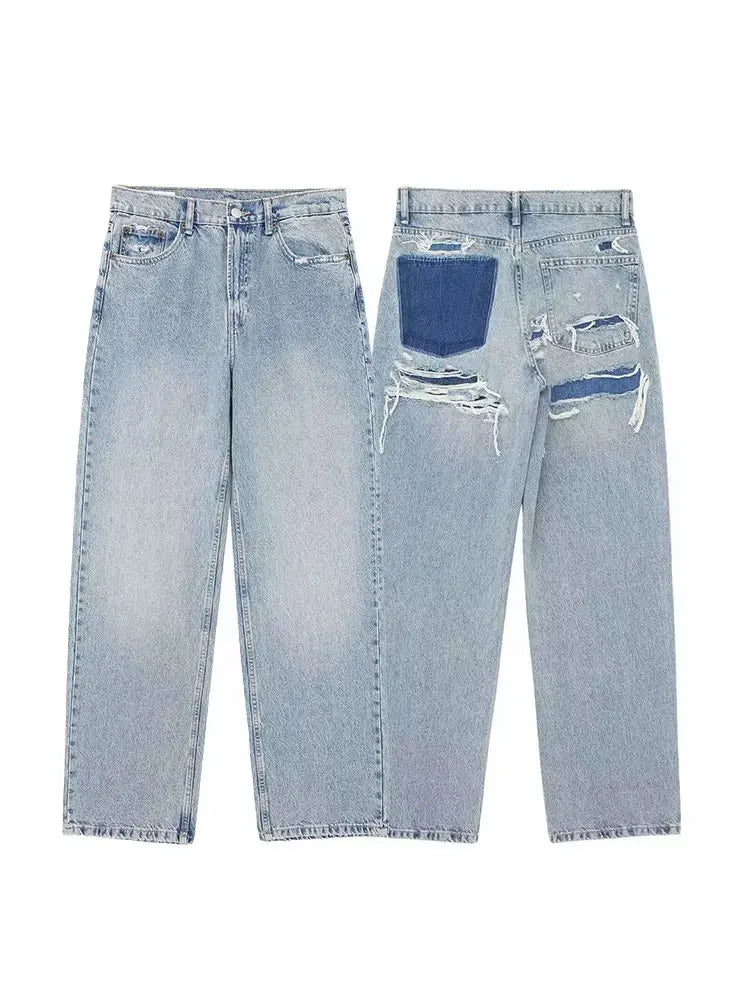 Women's Light Wash Straight Leg Denim Jeans For Everyday Outfits