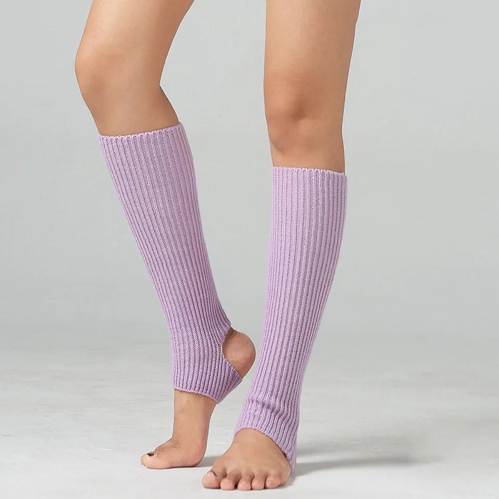 Ribbed Dance Leg Warmers with Open Heel Stirrup Shape