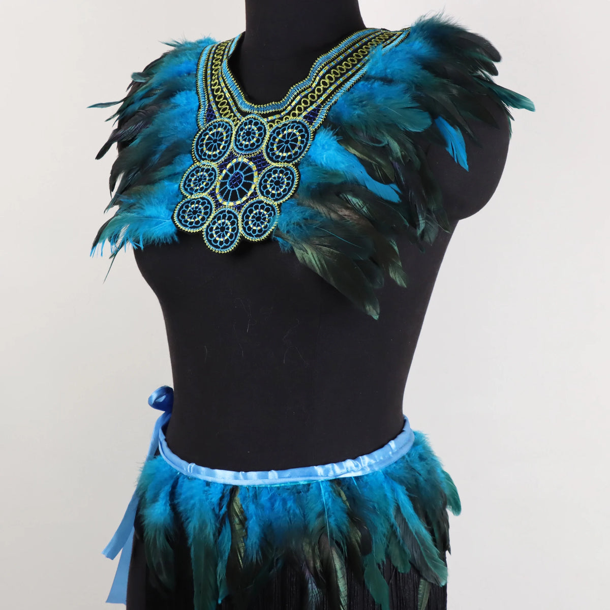 Feather Trim Shoulder Cape for Layering over Outfits