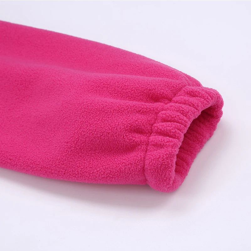 Long Sleeve Full Zip Fleece Outdoor Jacket with Pockets