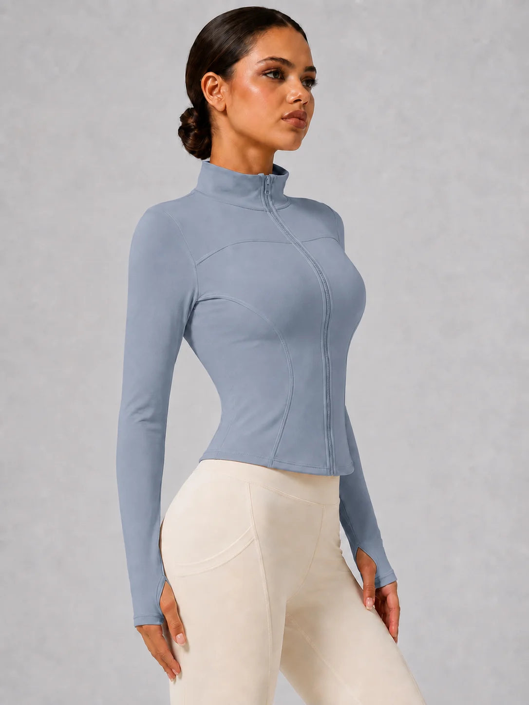 Women's Full-Zip Yoga Jacket with Thumbholes