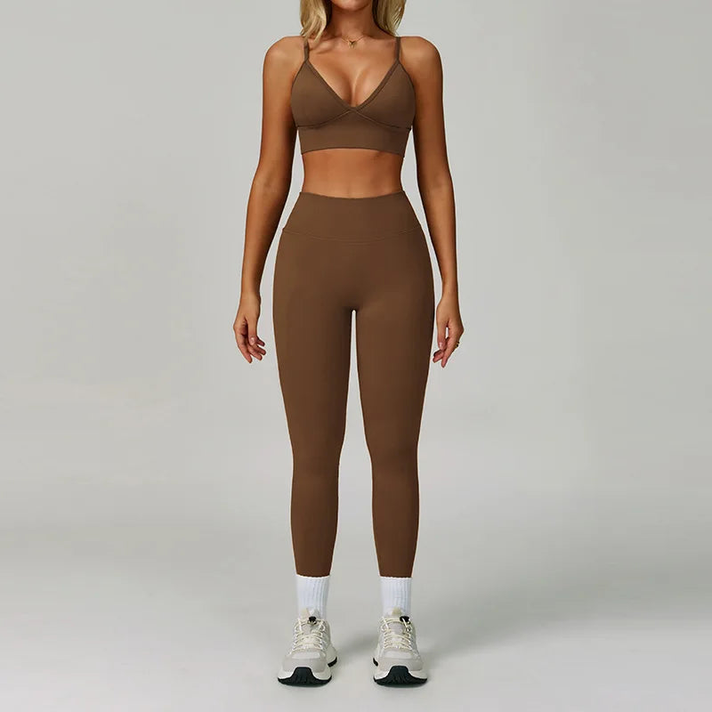 Women's Bra And Leggings Yoga Set For Workout Outfits