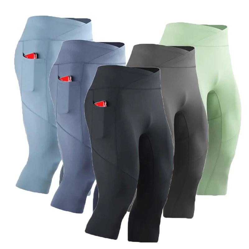 Panelled Cropped Training Leggings with Original Size and Style Options