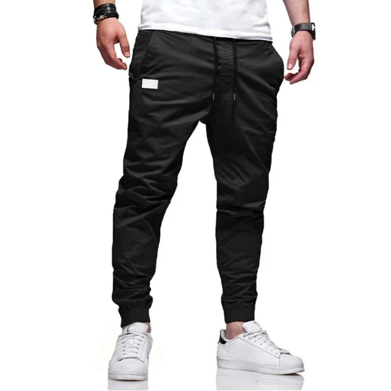 Men's Multi Pocket Drawstring Waist Casual Cargo Pants