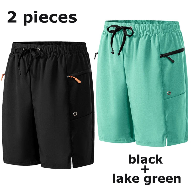 Men's Swim Shorts with Zipper Pockets and Mesh Liner for Beach and Pool Wear