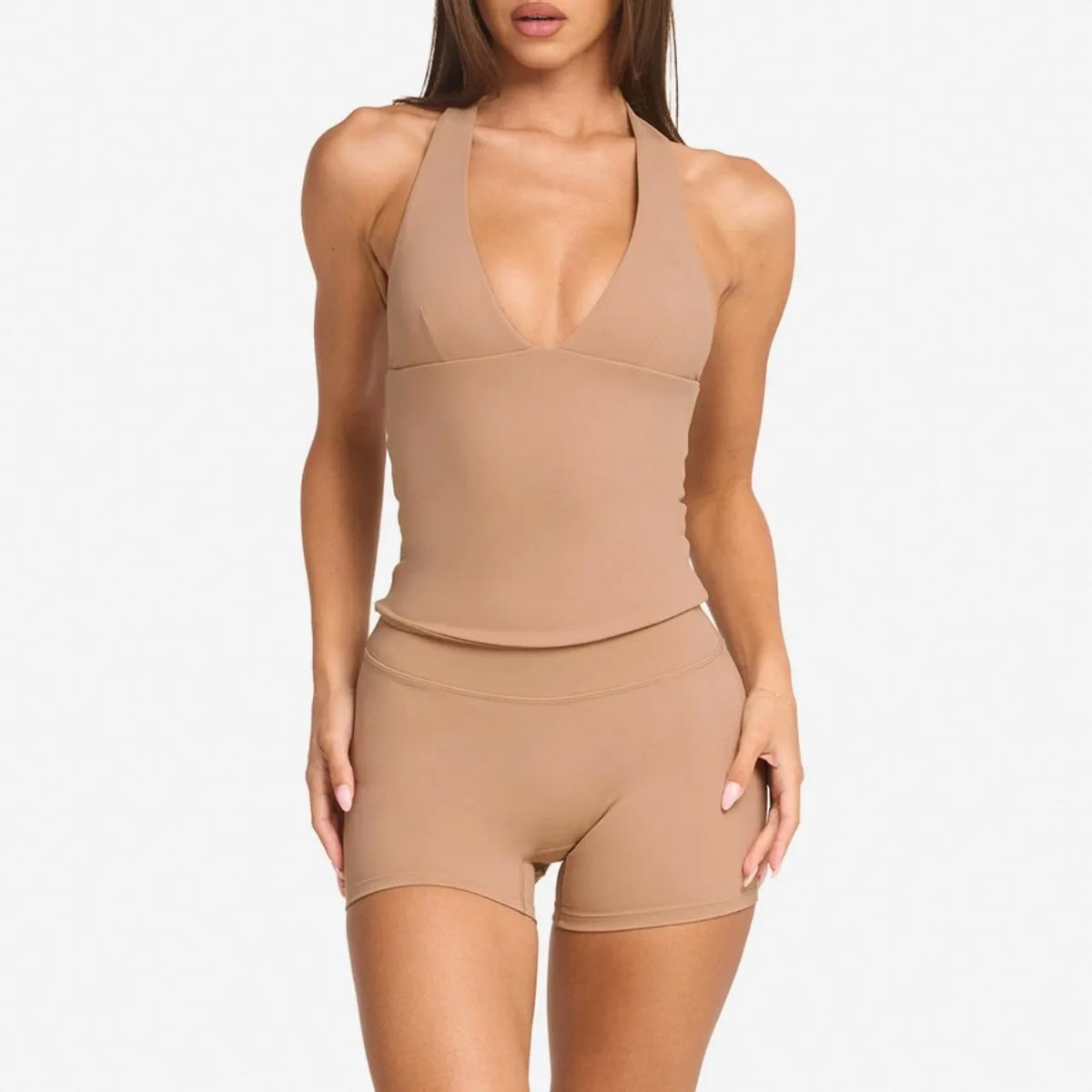 Women's Halter Neck Open Back Tank Top