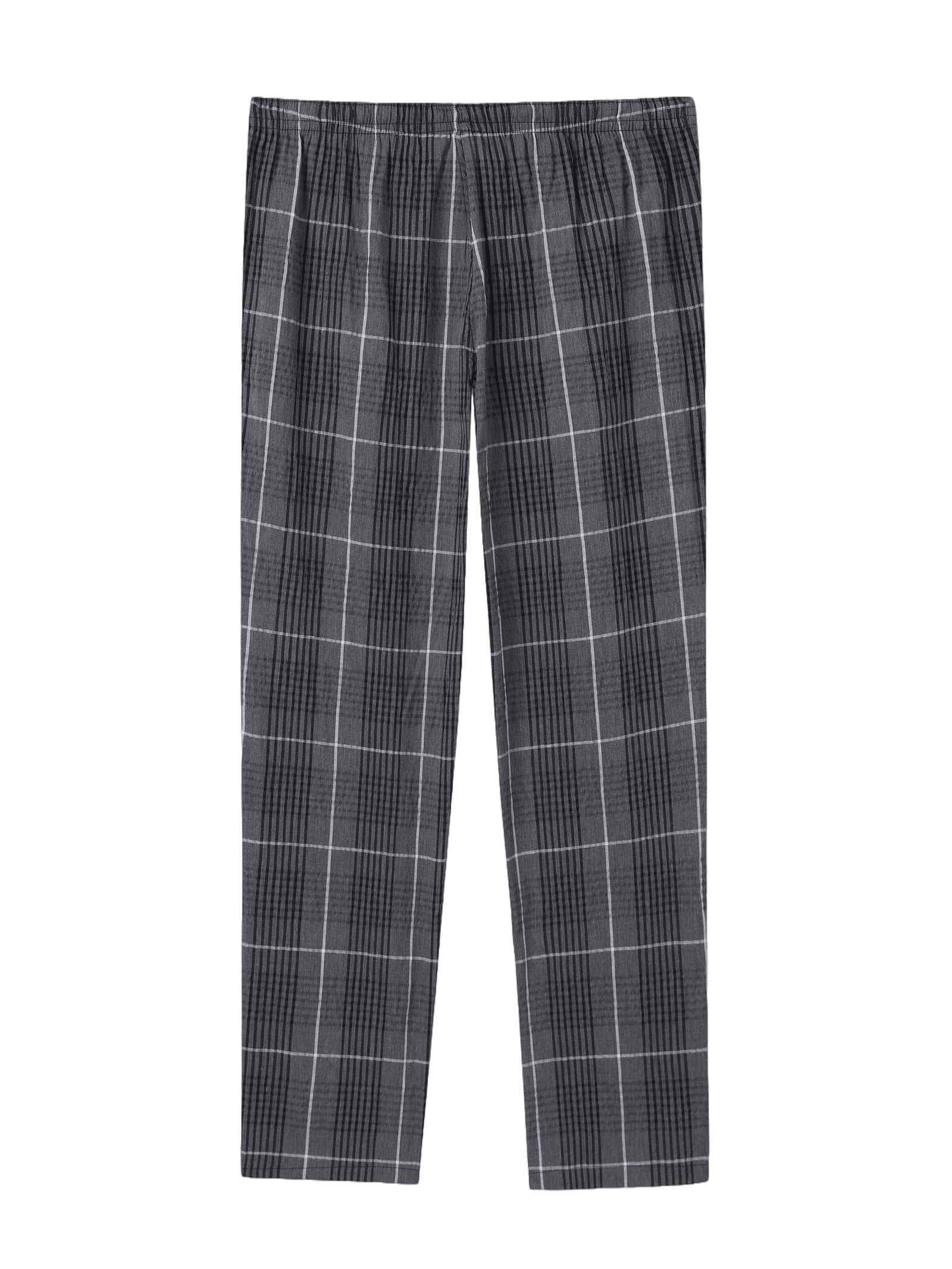Men's Plaid Elastic Waist Straight Leg Lounge Pajama Pants