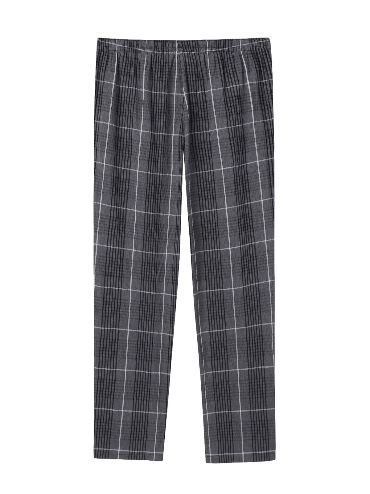 Men's Plaid Elastic Waist Straight Leg Lounge Pajama Pants