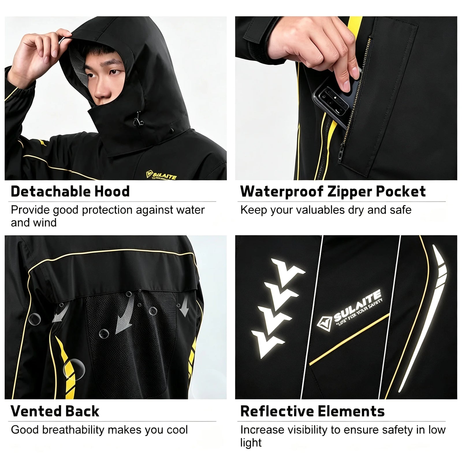 Outdoor Hooded Jacket and Trouser Clothing Set with Style Options