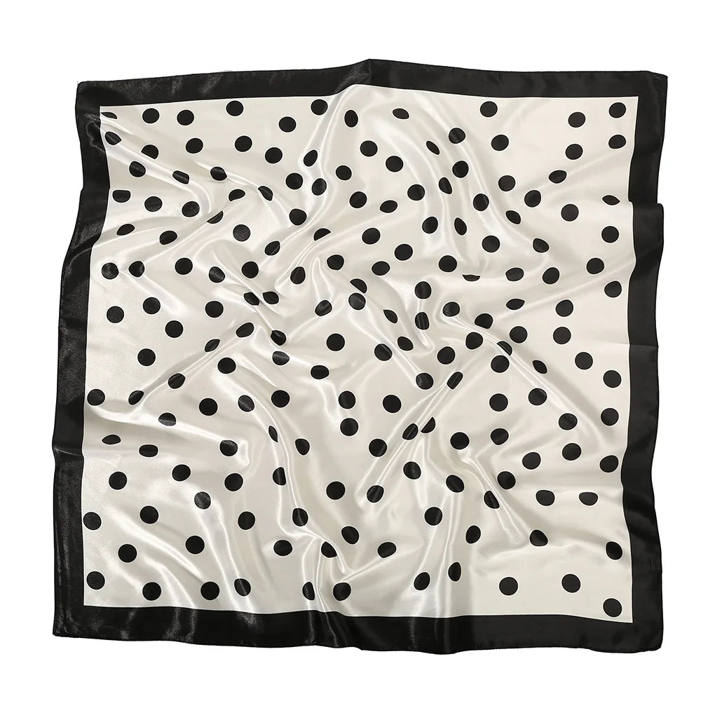Polka Dot Square Scarf for Hair and Neck Styling