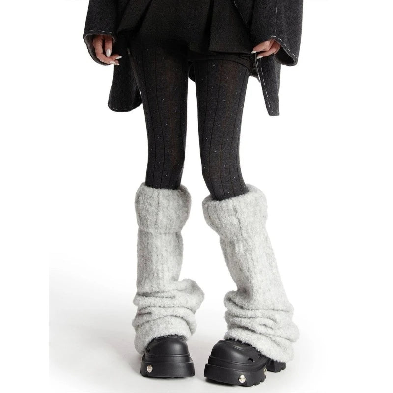 Flared Knit Leg Warmers with Slouchy Knee Length Shape