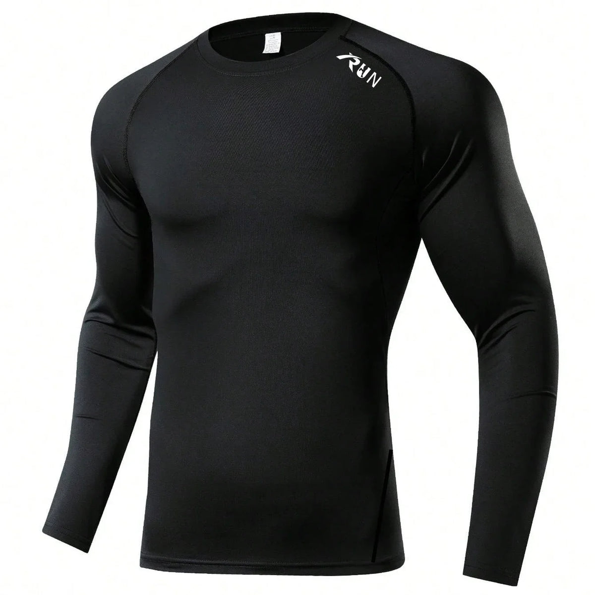 Fitted Crew Neck Long Sleeve Compression T Shirt