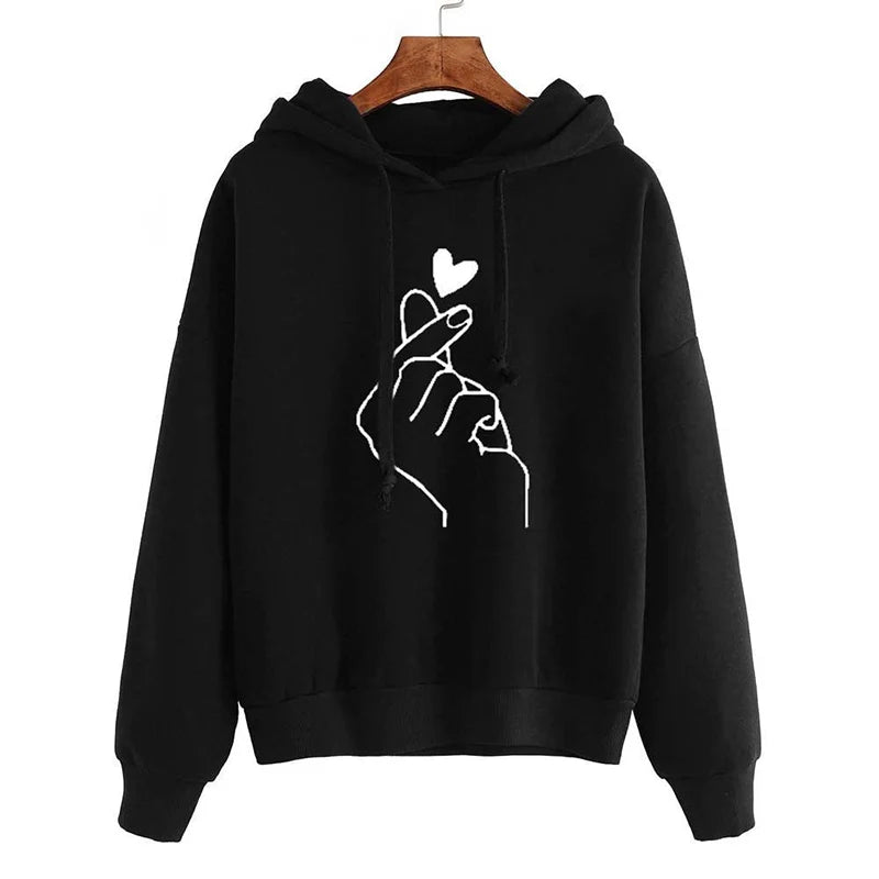 Long Sleeve Casual Hooded Sweatshirt with Relaxed Streetwear Styling