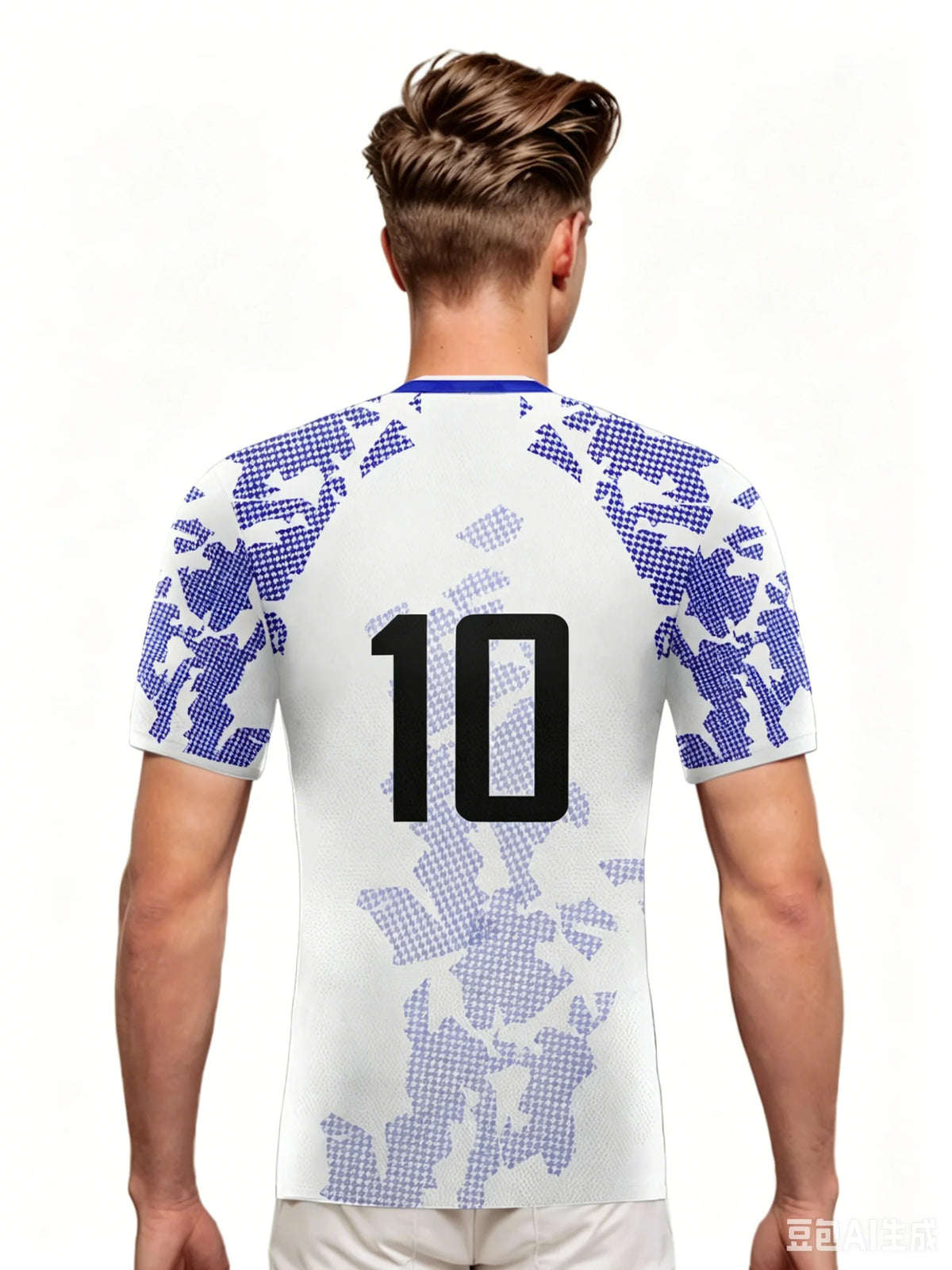 USA Graphic Short Sleeve Collared Sports Jersey with Number Print