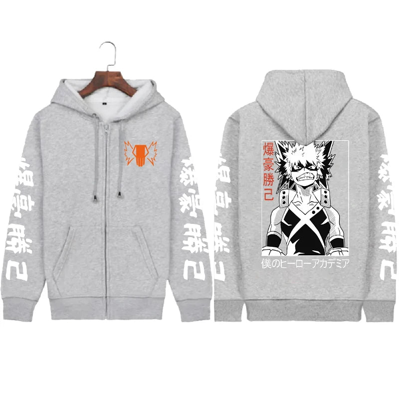 Anime-Graphic Loose-Fit Long-Sleeve Hoodie