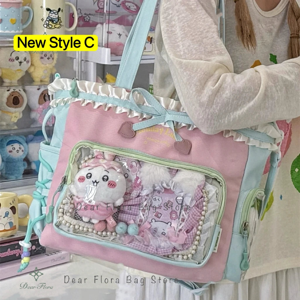 Decorative Display Tote Bag with Transparent Front Pocket